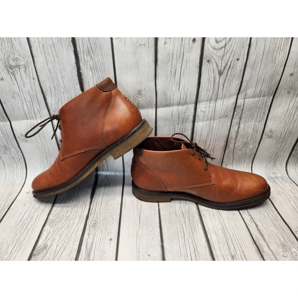 Johnston Murphy Copeland Mens 11.5 M Brown Leather Crepe Sole Ankle Chukka Boots